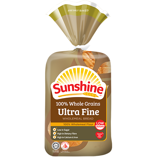 SUNSHINE 100% Whole Grain Ultra Fine Wholemeal Bread 400g